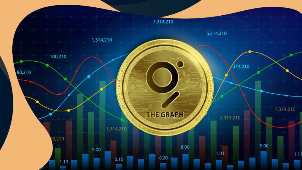 The Graph logo on crypto diagram background