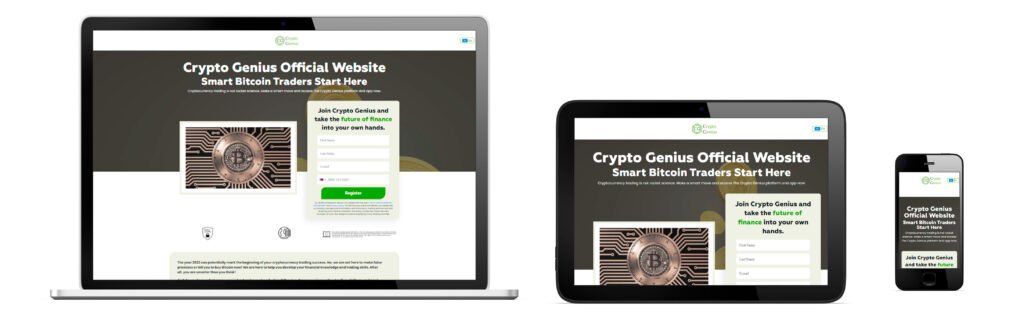 Site officiel de Crypto Genius : responsive design