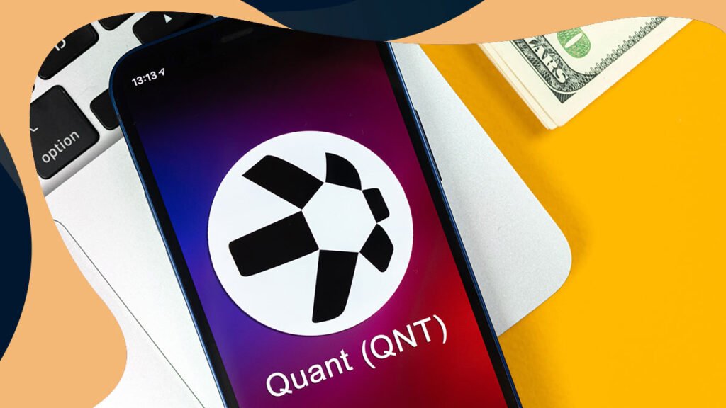 Mobile device with the QNT logo