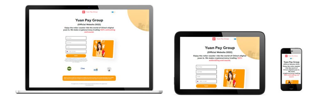 Diseño responsivo de la página web oficial del Grupo Yuan Pay