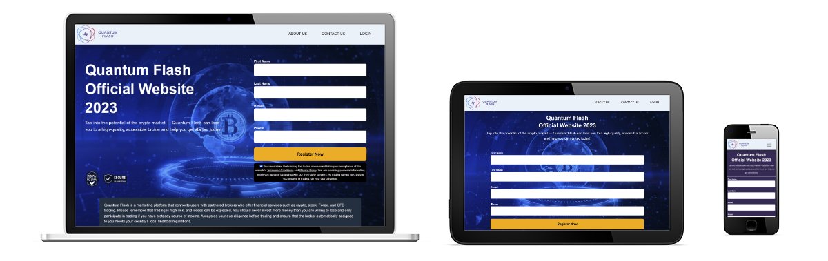 Quantum Flash website preview on different devices